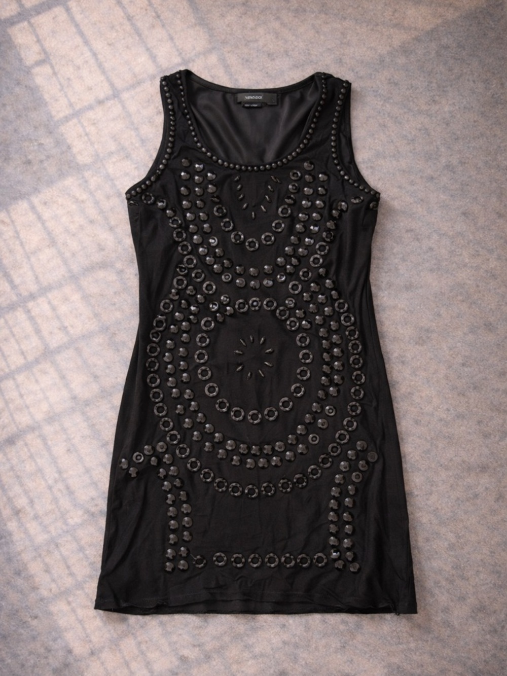 Y2K Glam Shiny Mesh Lined Mini Dress Black Embellished Going Out Party